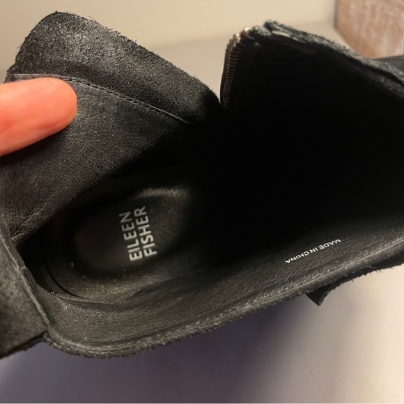 Eileen Fisher Tinker Suede Leather Black Booties, Size 9.5 - Picture 9 of 12